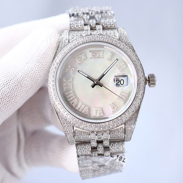 full diamond watch mens automatic mechanical watches 41mm with diamond-studded steel business wristwatch bracelet waterproof wristwatches mo, Slivery;brown
full diamond watch mens automatic mechanical watches 41mm with diamond-studded steel business wristwatch bracelet waterproof wristwatches mo, Slivery;brown