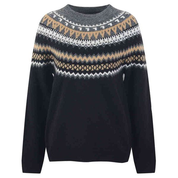 women's knits tees fashion french mohair autumn winter jacquard contrast color sweater loose long sleeve 2gob, White
women's knits tees fashion french mohair autumn winter jacquard contrast color sweater loose long sleeve 2gob, White