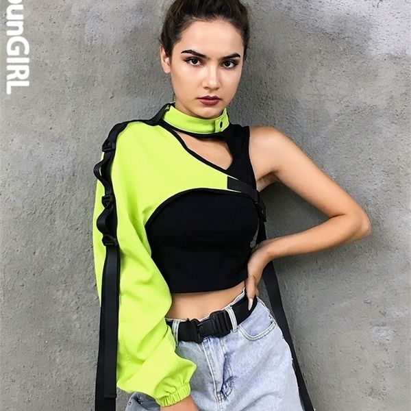 heyoungirl neon green one shoulder off halter harajuku black reflective tshirt women hip hop street wear tee shirt femme 220408, White
heyoungirl neon green one shoulder off halter harajuku black reflective tshirt women hip hop street wear tee shirt femme 220408, White