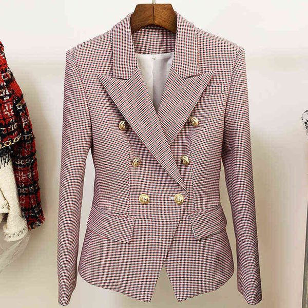 pink plaid women blazer suit classic doublebreasted gold button slim houndstooth office business luxury blazer for women 2021 j220813, White;black
pink plaid women blazer suit classic doublebreasted gold button slim houndstooth office business luxury blazer for women 2021 j220813, White;black
