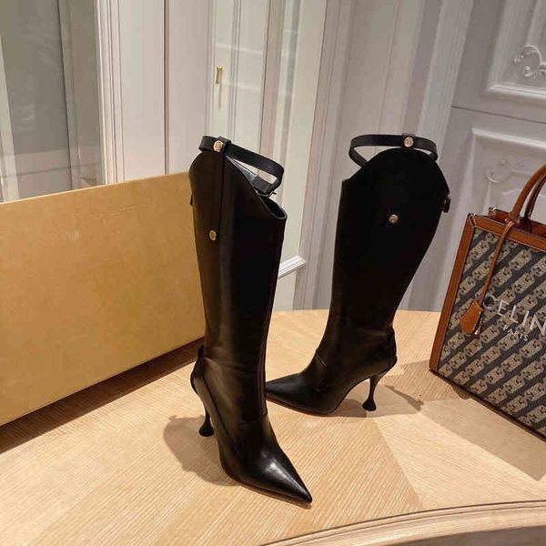 women's leather boots knight boots knee high heels pointed head strange style winter series, Black
women's leather boots knight boots knee high heels pointed head strange style winter series, Black
