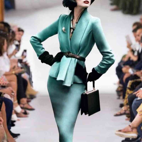 women's two piece pants wind autumn women's suit lace up waist jacket hip wrap skirt temperament commuting two-piece set, White
women's two piece pants wind autumn women's suit lace up waist jacket hip wrap skirt temperament commuting two-piece set, White