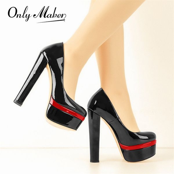 onlymaker women's heels platform round toe chunky high heels office party wedding slip on block pumps plus size shoes 220428, Black
onlymaker women's heels platform round toe chunky high heels office party wedding slip on block pumps plus size shoes 220428, Black