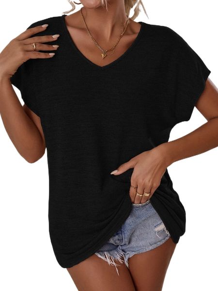 v neck batwing sleeve tee a0sr#, White