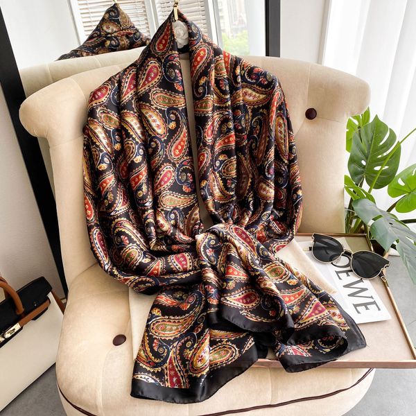 silk scarf female summer sunscreen printing imitation silk cashew flower extended scarf silk satin beach towel sunscreen shawl, Red;brown
silk scarf female summer sunscreen printing imitation silk cashew flower extended scarf silk satin beach towel sunscreen shawl, Red;brown