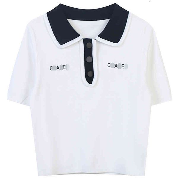 women's sweaters celebrity xiaoxiangfeng polo lapel sweater 2022 summer black and white letter jacquard college style pullover nwd0, White;black 
women's sweaters celebrity xiaoxiangfeng polo lapel sweater 2022 summer black and white letter jacquard college style pullover nwd0, White;black