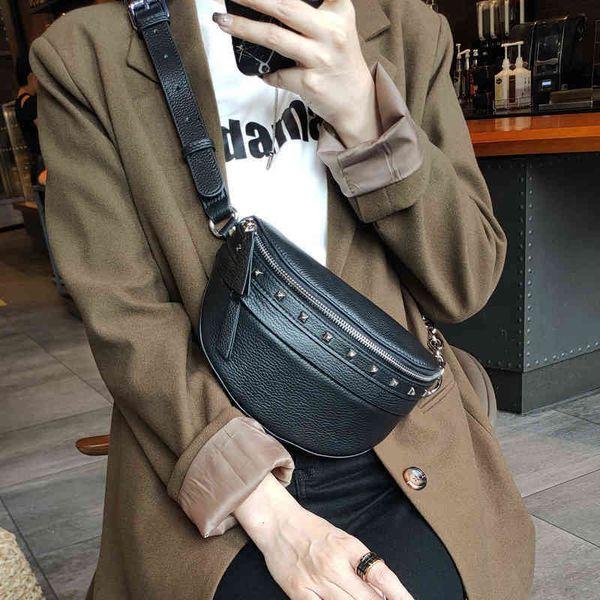 fashion rivet fanny pack shell waist bag brand belt women 100% genuine leather multifunction chest s 220531
fashion rivet fanny pack shell waist bag brand belt women 100% genuine leather multifunction chest s 220531