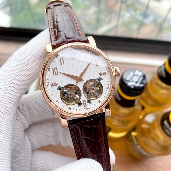 business automatic mechanical watch multifunctional simple fashion watch leather strap, Slivery;brown
business automatic mechanical watch multifunctional simple fashion watch leather strap, Slivery;brown