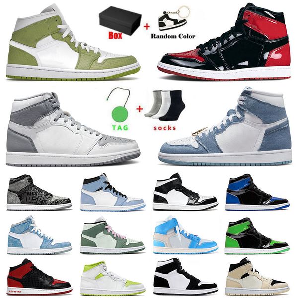 new 1 1s jumpman basketball shoes chicago reimagined retro denim panda stealth patent leather offs white mid dutch green sneakers trainers, White;red
new 1 1s jumpman basketball shoes chicago reimagined retro denim panda stealth patent leather offs white mid dutch green sneakers trainers, White;red