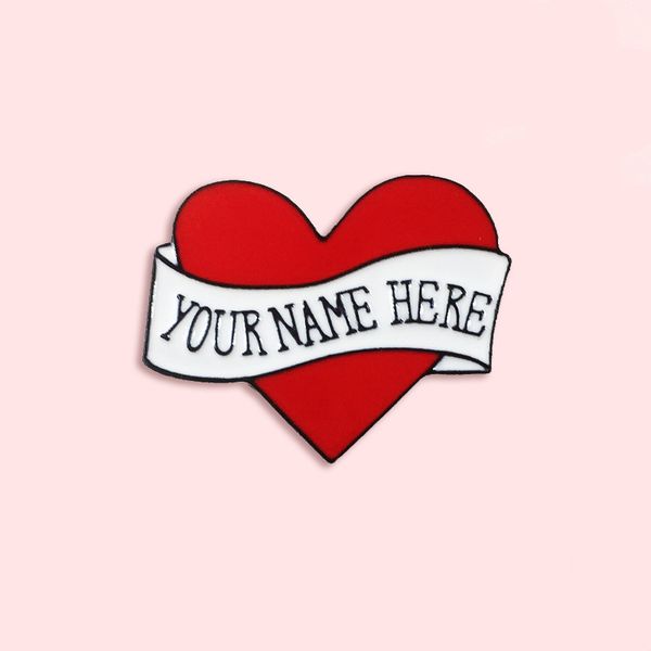 red heart enamel pin your name here badge brooch denim jean clothes fashion loving jewelry gift for friends lovers, Blue
red heart enamel pin your name here badge brooch denim jean clothes fashion loving jewelry gift for friends lovers, Blue