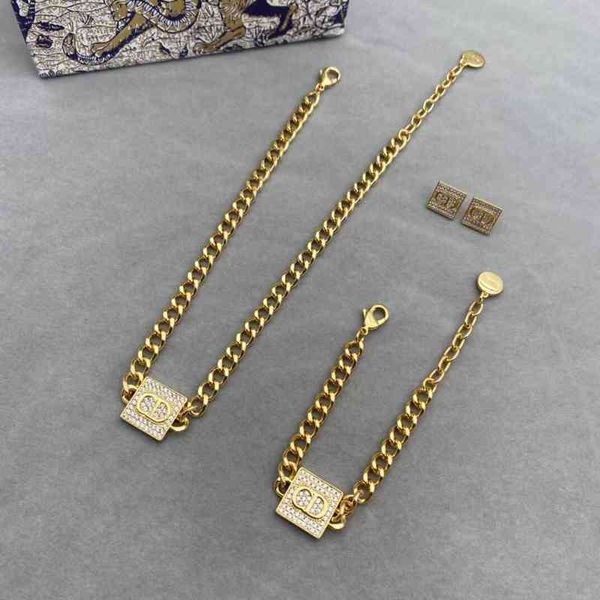 chain bracelet dijiafang full diamond letter necklace women's design sense is full of fashion trend bracelet women's earrings, Black
chain bracelet dijiafang full diamond letter necklace women's design sense is full of fashion trend bracelet women's earrings, Black
