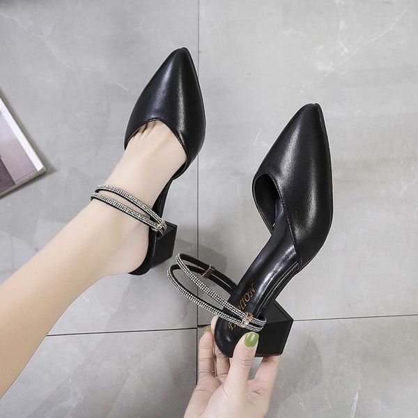 classic luxury paris large size women's shoes 34-42 baotou slippers ins net red same style fashion wild thick heel pointed sandals fema, Black
classic luxury paris large size women's shoes 34-42 baotou slippers ins net red same style fashion wild thick heel pointed sandals fema, Black