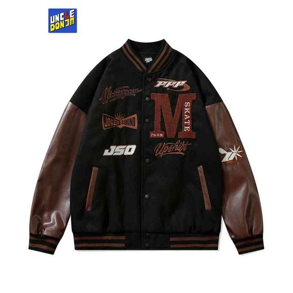 uncledonjm colou block men jacket streetwear varsity jacket mens clothing fashion jacket men mens fashion clothing trends t220728, Black;brown
uncledonjm colou block men jacket streetwear varsity jacket mens clothing fashion jacket men mens fashion clothing trends t220728, Black;brown