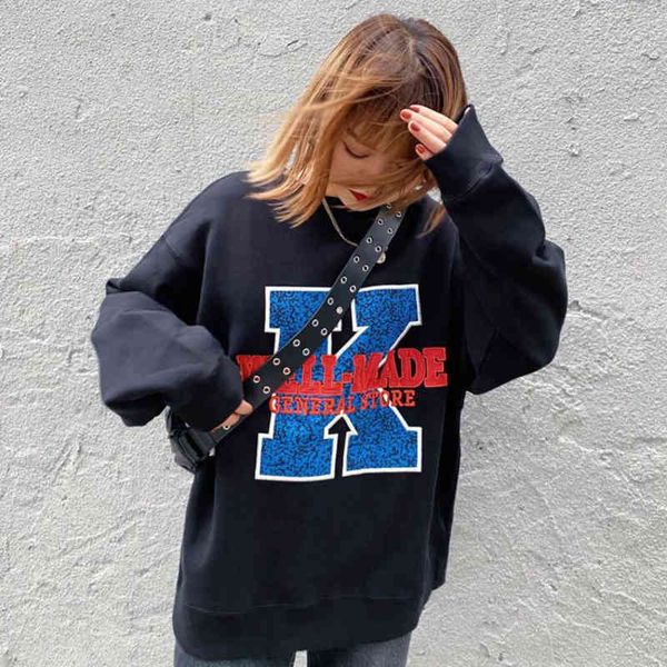 women's hoodies sweatshirts autumn and winter chest letter k embroidery loose casual plush round neck pullover sweater rtqh, Black
women's hoodies sweatshirts autumn and winter chest letter k embroidery loose casual plush round neck pullover sweater rtqh, Black