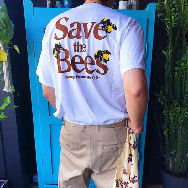 golf wang save the bees letter bee print fashion short sleeve t-shirt men's and women's loose style, White;black
golf wang save the bees letter bee print fashion short sleeve t-shirt men's and women's loose style, White;black