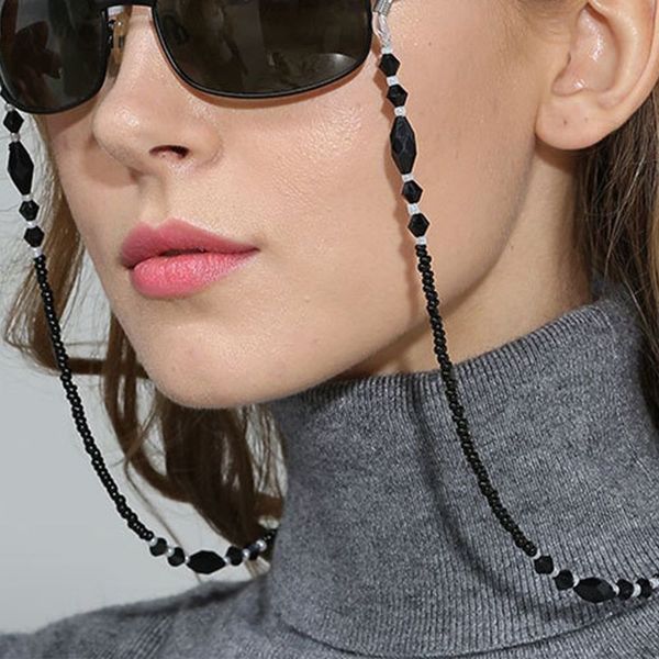 fashion women eyeglass chains black acrylic beads anti slip eyewear cord holder neck strap reading glasses rope 220615
fashion women eyeglass chains black acrylic beads anti slip eyewear cord holder neck strap reading glasses rope 220615