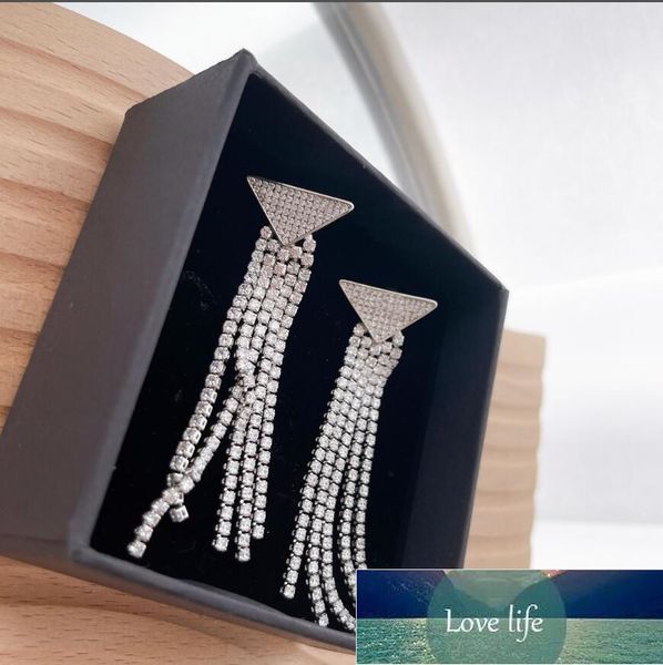 new inverted triangle earrings european and american high sense long fringe earrings light luxury temperament, Silver
new inverted triangle earrings european and american high sense long fringe earrings light luxury temperament, Silver