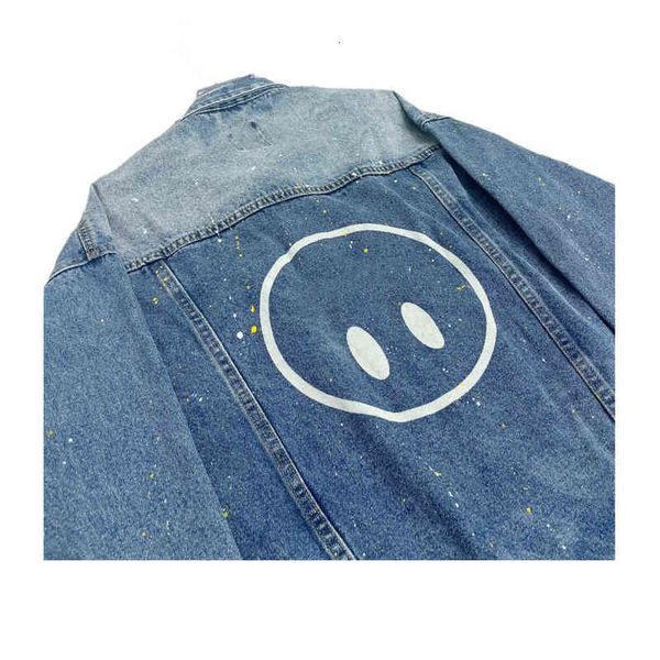 casual street style men's women's denim jacket designers yellow smiley face street-fashion frayed denim oversized coat trendy lett, Black;brown
casual street style men's women's denim jacket designers yellow smiley face street-fashion frayed denim oversized coat trendy lett, Black;brown