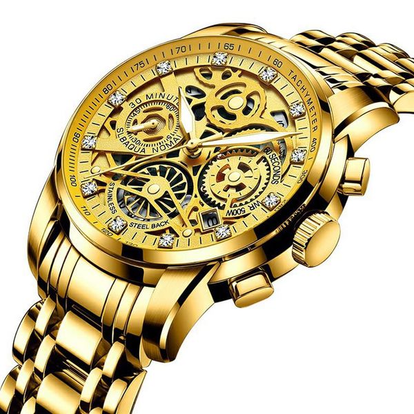 mens watches skeleton gold watches full stainless steel quartz movement sapphire waterproof luminous wristwatches319e, Slivery;brown
mens watches skeleton gold watches full stainless steel quartz movement sapphire waterproof luminous wristwatches319e, Slivery;brown