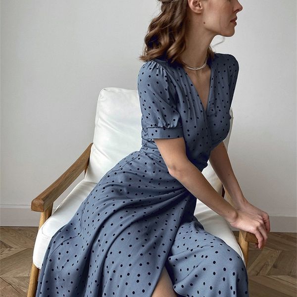 ootn elegant a-line wrap long dress women short sleeve summer dress ladies v-neck high waist casual blue polka dot dresses 220511, Black;gray
ootn elegant a-line wrap long dress women short sleeve summer dress ladies v-neck high waist casual blue polka dot dresses 220511, Black;gray