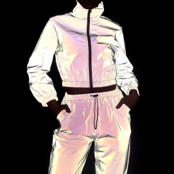 women tracksuit 2 piece set hip hop reflective crop pants fashion female loose zipper windbreaker jacket coat matching sets 220608, White
women tracksuit 2 piece set hip hop reflective crop pants fashion female loose zipper windbreaker jacket coat matching sets 220608, White