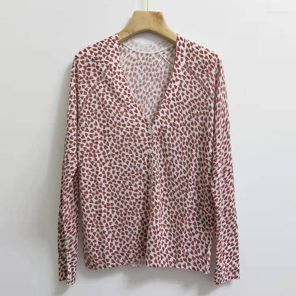 women's knits & tees red heart printed women thin v-neck knit cardigan long sleeve single breasted jumper female linen sweaterwomen, White 
women's knits & tees red heart printed women thin v-neck knit cardigan long sleeve single breasted jumper female linen sweaterwomen, White