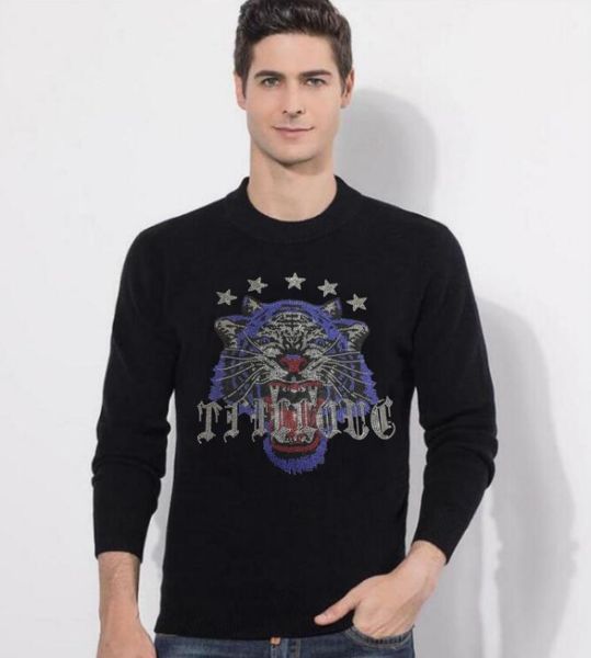 rhinestone sweater men's high-end new autumn and winter designer brand luxury fashion knitted casual men, White;black
rhinestone sweater men's high-end new autumn and winter designer brand luxury fashion knitted casual men, White;black