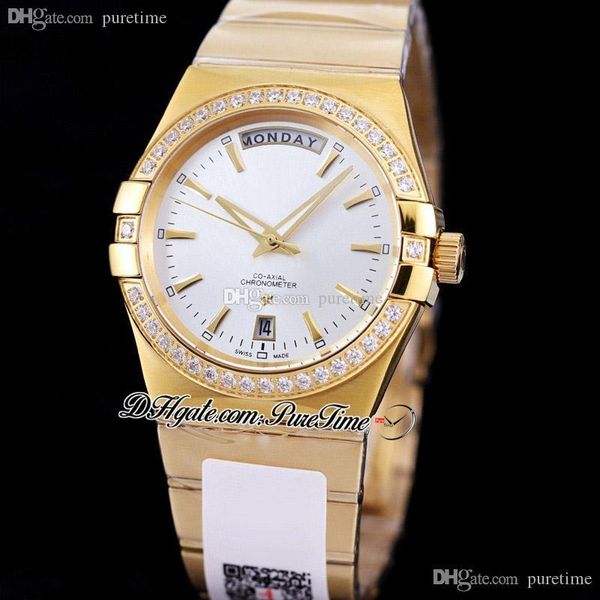 38mm classic day-date a8500 automatic mens watch 18k yellow gold diamonds bezel silver dial stick markers stainless steel bracelet 123.20.38, Slivery;brown
38mm classic day-date a8500 automatic mens watch 18k yellow gold diamonds bezel silver dial stick markers stainless steel bracelet 123.20.38, Slivery;brown