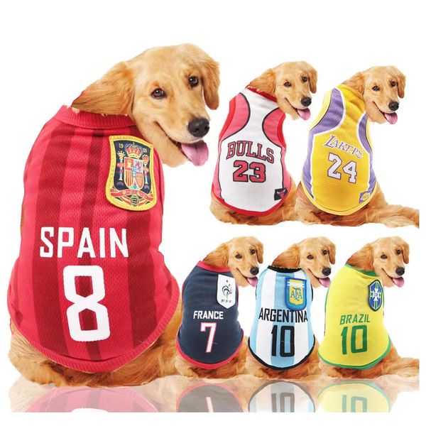 pet large and medium sized dog apparel golden hair spring and summer mesh vest world cup basketball clothes cat supplies
pet large and medium sized dog apparel golden hair spring and summer mesh vest world cup basketball clothes cat supplies