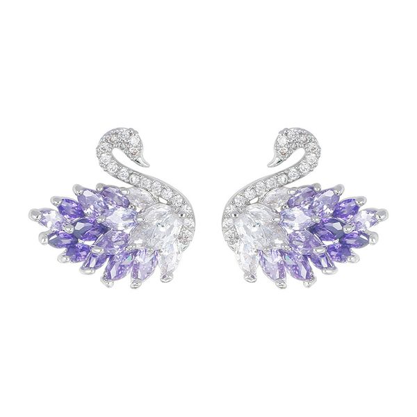 luxury shining cz zircon stud earrings for women s925 silver needle swan designer korean sweet purple crystal bling diamond earings earring, Golden;silver
luxury shining cz zircon stud earrings for women s925 silver needle swan designer korean sweet purple crystal bling diamond earings earring, Golden;silver