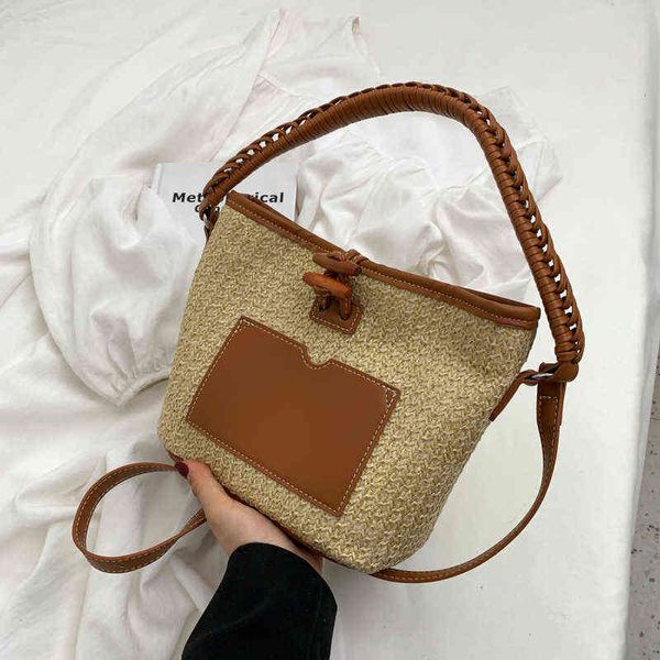 summer bucket straw woven bag women's new versatile woven handbag simple single shoulder messenger beach bag 220614
summer bucket straw woven bag women's new versatile woven handbag simple single shoulder messenger beach bag 220614