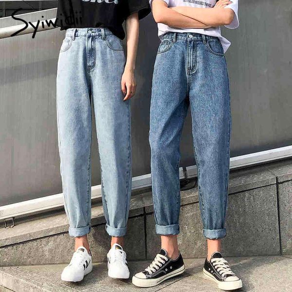 high woman plus size street style elastic waist denim pants cotton loose coated vintage washed boyfriend jeans 210415, Blue
high woman plus size street style elastic waist denim pants cotton loose coated vintage washed boyfriend jeans 210415, Blue