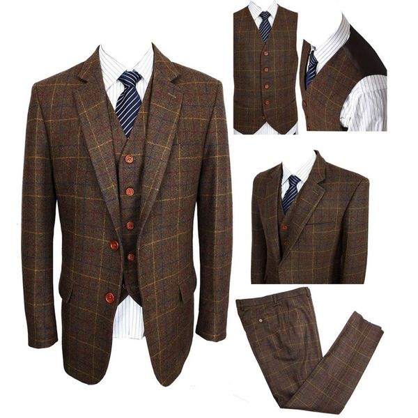 custom made classic tuxedos tweed herringbone wool blend men suit 3 pieces check plaid dark green striped blazer, Black;gray
custom made classic tuxedos tweed herringbone wool blend men suit 3 pieces check plaid dark green striped blazer, Black;gray