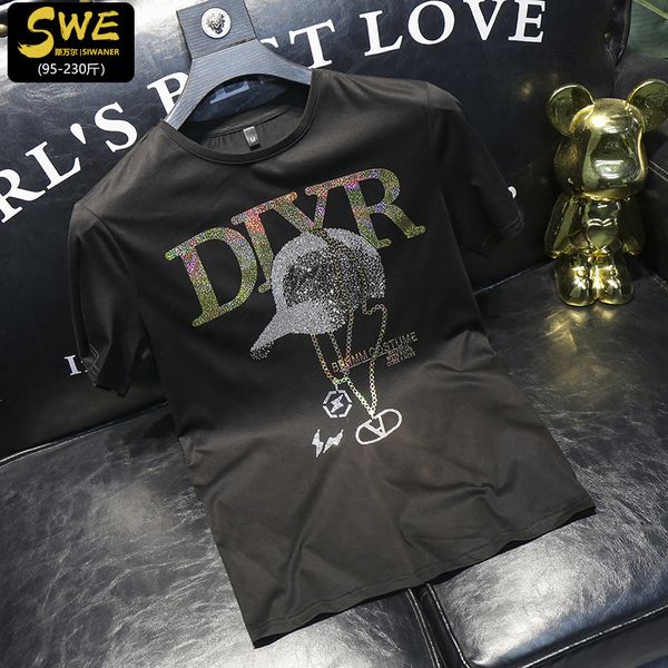 2022 summer new men's t shirt european goods fashion brand trend slimming mercerized cotton ironed diamond round collar short sleeves p, White;black
2022 summer new men's t shirt european goods fashion brand trend slimming mercerized cotton ironed diamond round collar short sleeves p, White;black