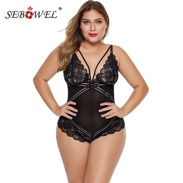 sebowel plus size floral lace bodysuit women sheer deep v crossbody open back sleeveless jumpsuits female large size body y200401, Black;white
sebowel plus size floral lace bodysuit women sheer deep v crossbody open back sleeveless jumpsuits female large size body y200401, Black;white