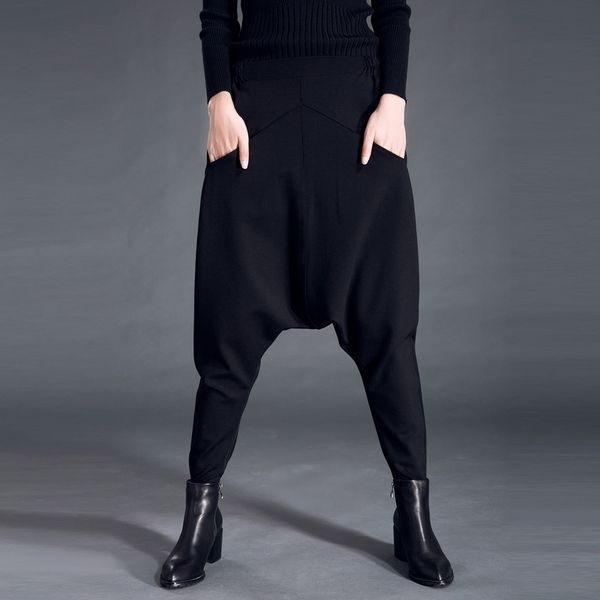 eam new autumn winter high elastic waist black pocket split joint leisure loose harem pants women trousers fashion js499 y200114, Black;white
eam new autumn winter high elastic waist black pocket split joint leisure loose harem pants women trousers fashion js499 y200114, Black;white