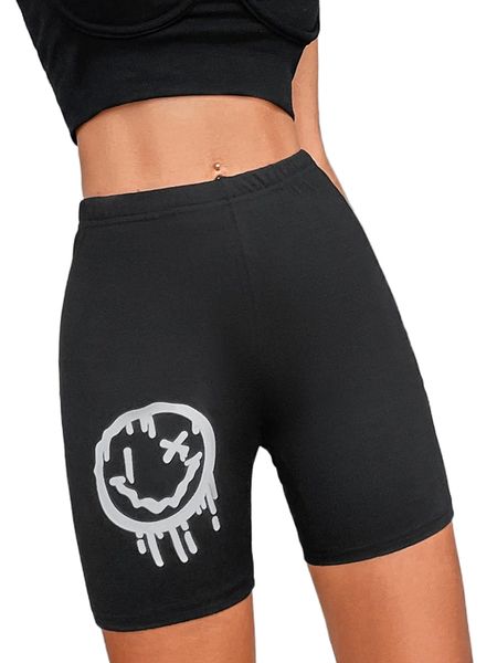 expression print elastic waist biker shorts w5jq#, White;black 
expression print elastic waist biker shorts w5jq#, White;black