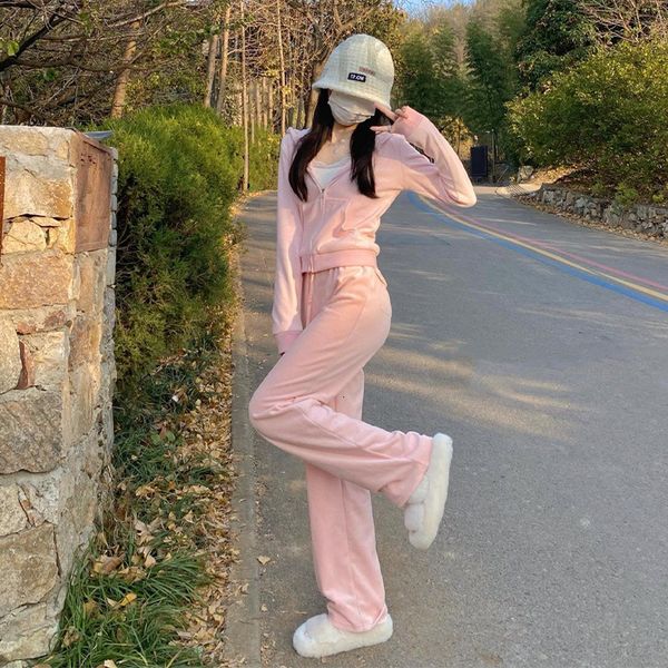 two piece dress designer 8667# small pink casual sportswear two-piece set of clothes and trousers women's wear in early spring 46cs, White
two piece dress designer 8667# small pink casual sportswear two-piece set of clothes and trousers women's wear in early spring 46cs, White