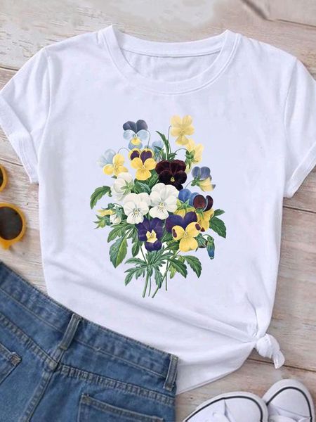 clothing summer graphic t shirt short sleeve women print casual watercolor flower fashion clothes tee t-shirt female top, White
clothing summer graphic t shirt short sleeve women print casual watercolor flower fashion clothes tee t-shirt female top, White