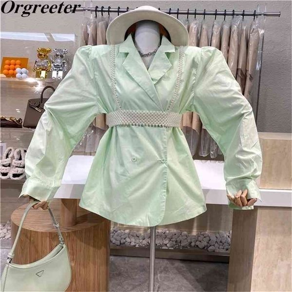 spring fashion streetwear two piece blouse sets puff sleeve notched long shirt and pearl beading vest women outfits 210602, White
spring fashion streetwear two piece blouse sets puff sleeve notched long shirt and pearl beading vest women outfits 210602, White
