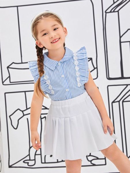 toddler girls striped guipure lace detail ruffle trim blouse she, White;black
toddler girls striped guipure lace detail ruffle trim blouse she, White;black
