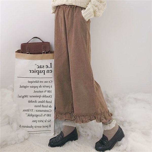 japanese fall winter women ita style purple khaki corduroy wide leg pants preppy school girl cute kawaii ruffles s y200418, Black;white
japanese fall winter women ita style purple khaki corduroy wide leg pants preppy school girl cute kawaii ruffles s y200418, Black;white