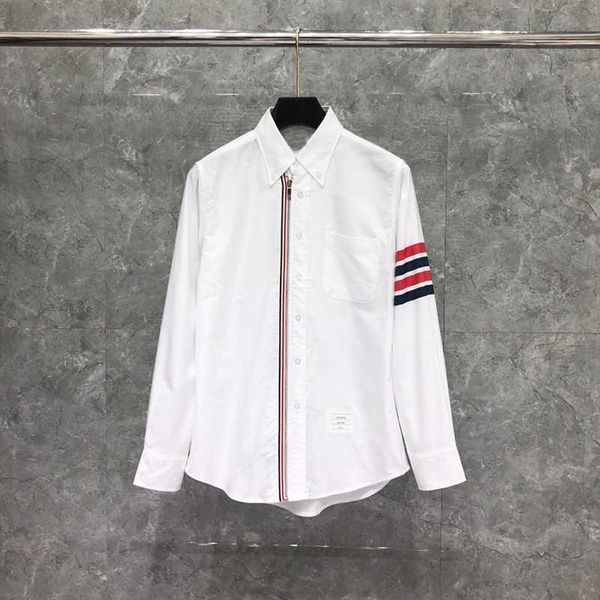 tb thom shirt spring autumn fashion brand men's 4-bar stripe cotton oxford zip-up s formal casual wholesale, White;black
tb thom shirt spring autumn fashion brand men's 4-bar stripe cotton oxford zip-up s formal casual wholesale, White;black