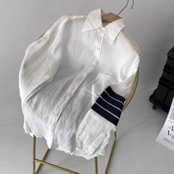 tb designer casual shirt tide brand thomb business women's clothing classic four-bar shirts loose casual thin jacket, White;black
tb designer casual shirt tide brand thomb business women's clothing classic four-bar shirts loose casual thin jacket, White;black