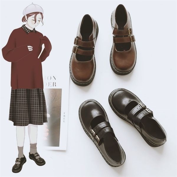 retro brown shoes women fashion buckle strap platform oxford leather flats ladies gothic cute loafers lolita mary janes 220616, Black
retro brown shoes women fashion buckle strap platform oxford leather flats ladies gothic cute loafers lolita mary janes 220616, Black