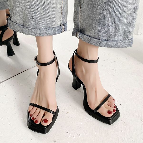 summer women's platform sandals high heels 2022 new designer square toe fashion slippers, Black
summer women's platform sandals high heels 2022 new designer square toe fashion slippers, Black