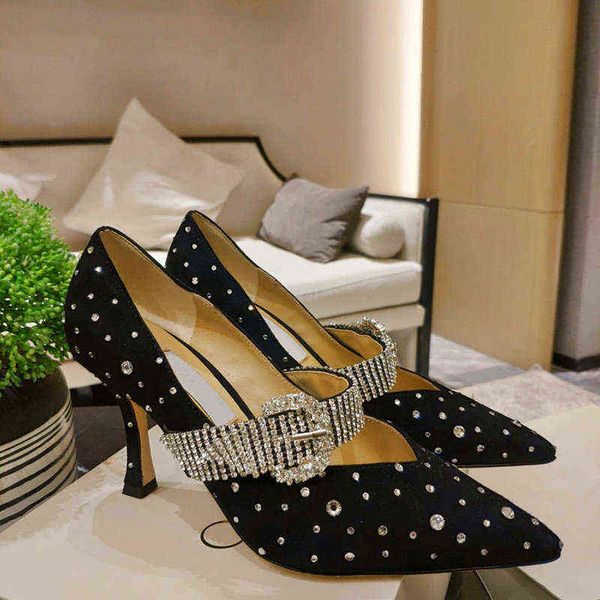 high heels female pumps stilettos diamond crystal buckle wedding dress pointed toe women's shoes 220520, Black
high heels female pumps stilettos diamond crystal buckle wedding dress pointed toe women's shoes 220520, Black