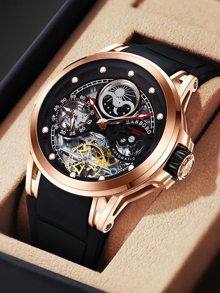 wristwatches hanboro mens fashion mechanical men's watch trend hollow out luminous automatic watches men silicone band reloj hombre, Slivery;brown
wristwatches hanboro mens fashion mechanical men's watch trend hollow out luminous automatic watches men silicone band reloj hombre, Slivery;brown