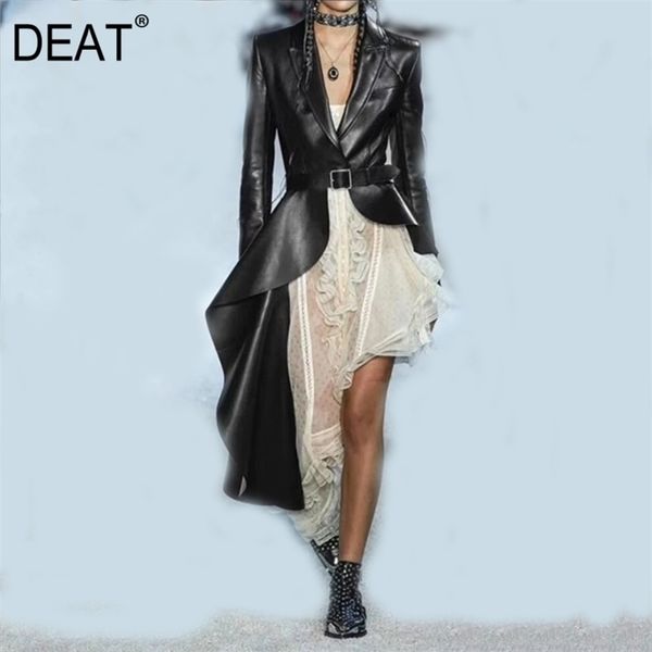 deat autumn and winter fashion clothe turndown collar full sleeve pu leather asymmetrical windbreaker trench wj15101l y200101, Black;brown
deat autumn and winter fashion clothe turndown collar full sleeve pu leather asymmetrical windbreaker trench wj15101l y200101, Black;brown