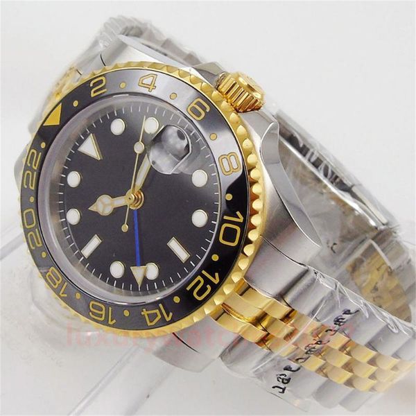 wristwatches 40mm automatic waterproof 2813 movement two tone gold jubilee strap ceramic bezel sterile black dial sapphire crystal montre de, Slivery;brown
wristwatches 40mm automatic waterproof 2813 movement two tone gold jubilee strap ceramic bezel sterile black dial sapphire crystal montre de, Slivery;brown